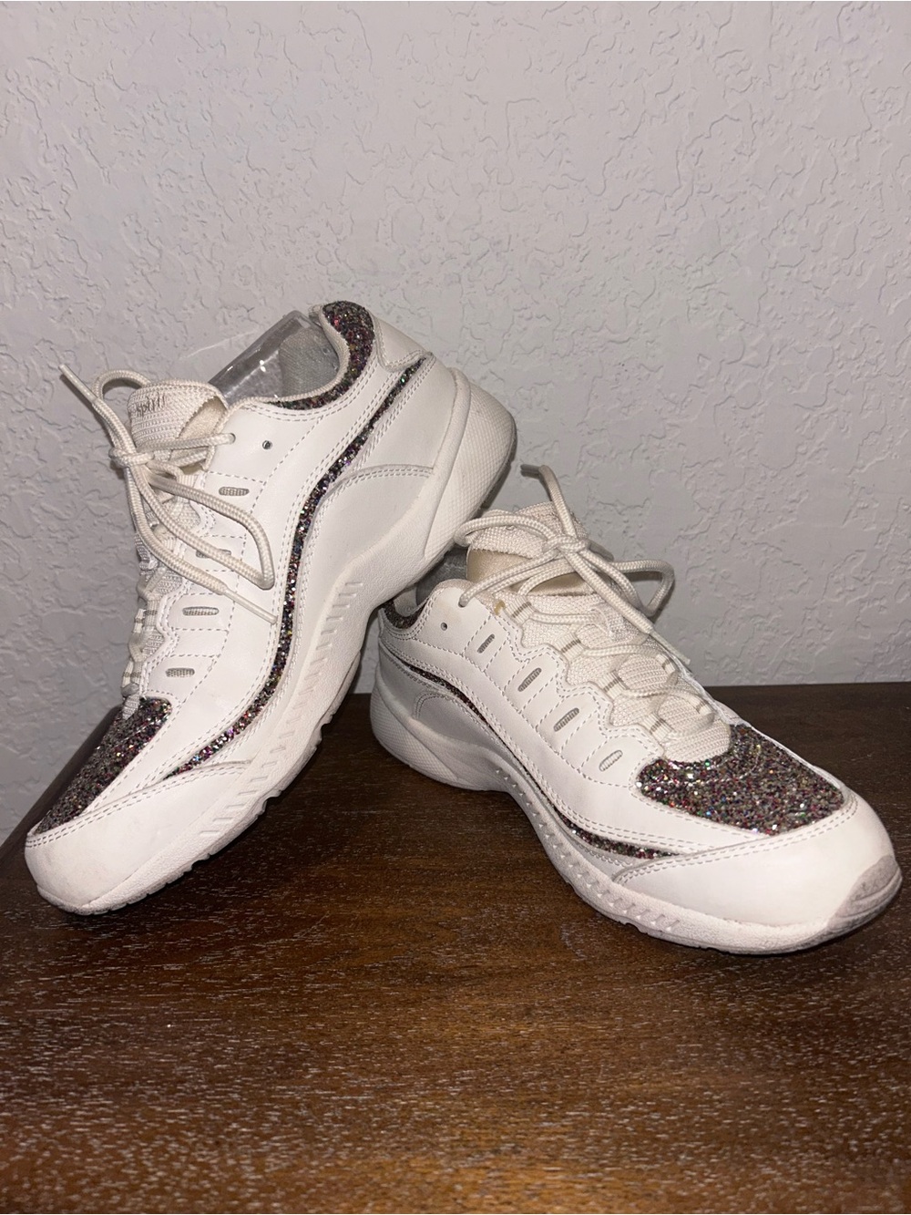 Easy Spirit Romy Glitter Lace Up Sneaker Shoes